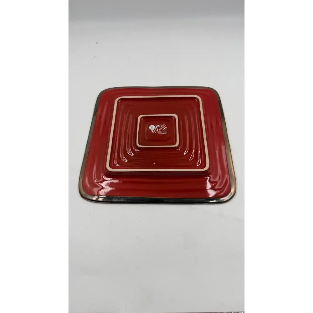 Set of 8 GIBSON ELITE Red Stoneware 9